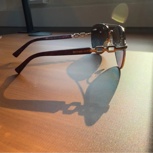 Michael Kors Gold Aviator Sunglasses - Picture 3 of 5